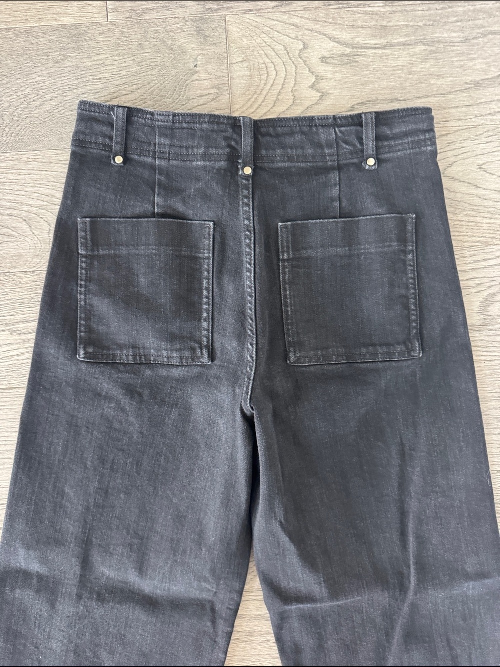 🌼Zara🌼 Washed Black High Rise Wide Leg Jeans, Size 8 - Picture 7 of 7